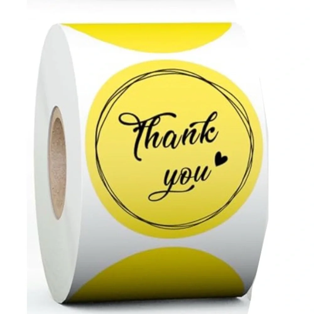 1500pcs 2 Rolls 2” Circle Thermal Stickers BULK Resellers Thank You QR Labels
